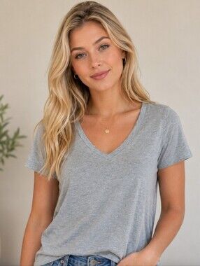 NWT..L.L. Bean Signature Soft Heather Gray Tee.